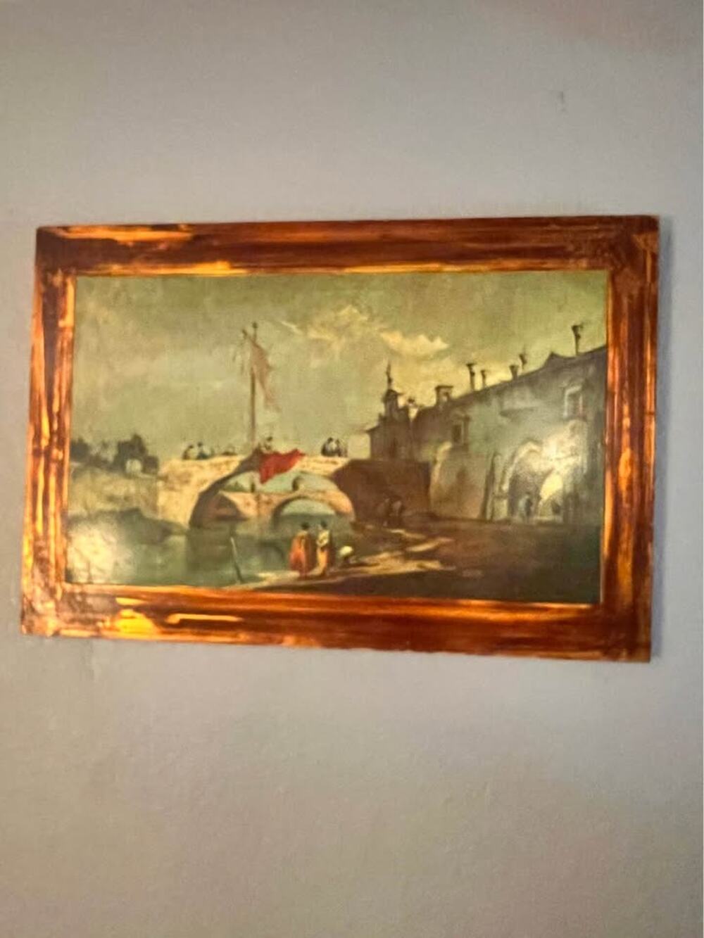 Vintage Venetian Canal Scene Wall Art